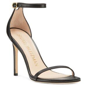$550 STUART WEITZMAN Nudistcurve Ankle Strap Sandal LEATHER BLACK 5 (DB18)